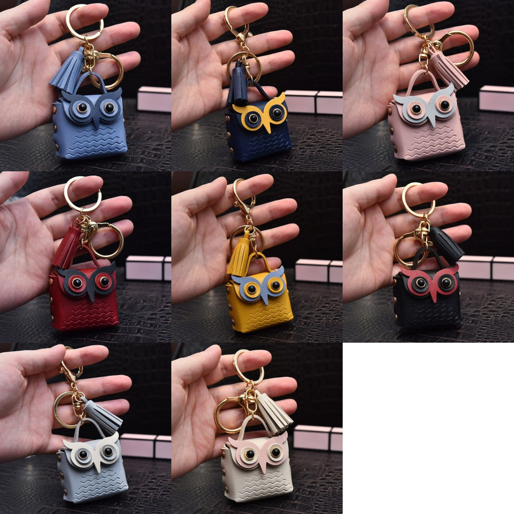 1pc Women Owl Detail Bag Decor Cute Keychain For Gift